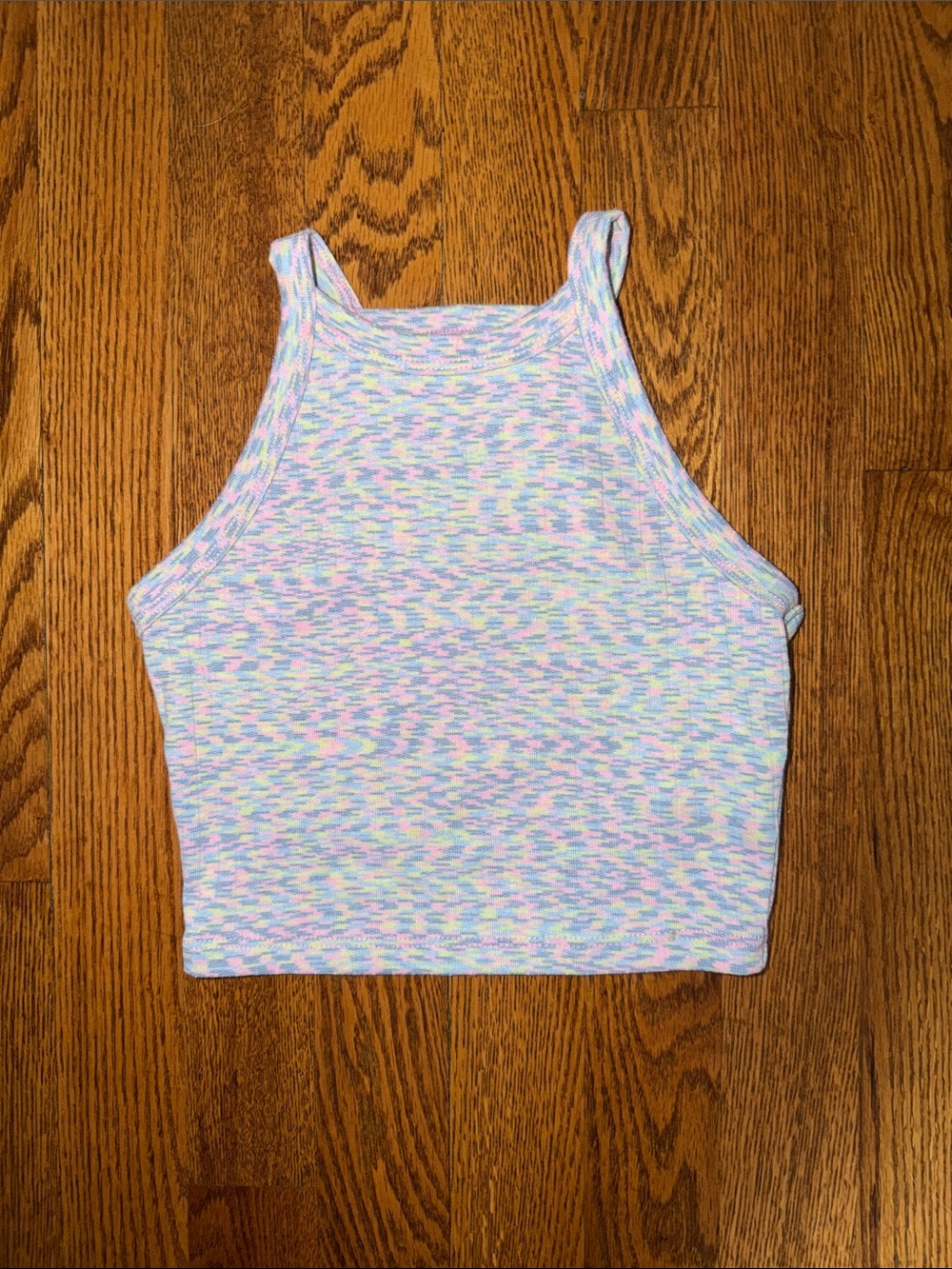 American Eagle Outfitters Pastel Multi Ribbed High-Neck Crop